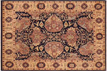 handmade Traditional Kafkaz Chobi Ziegler Blue Tan Hand Knotted RECTANGLE 100% WOOL area rug 8 x 10